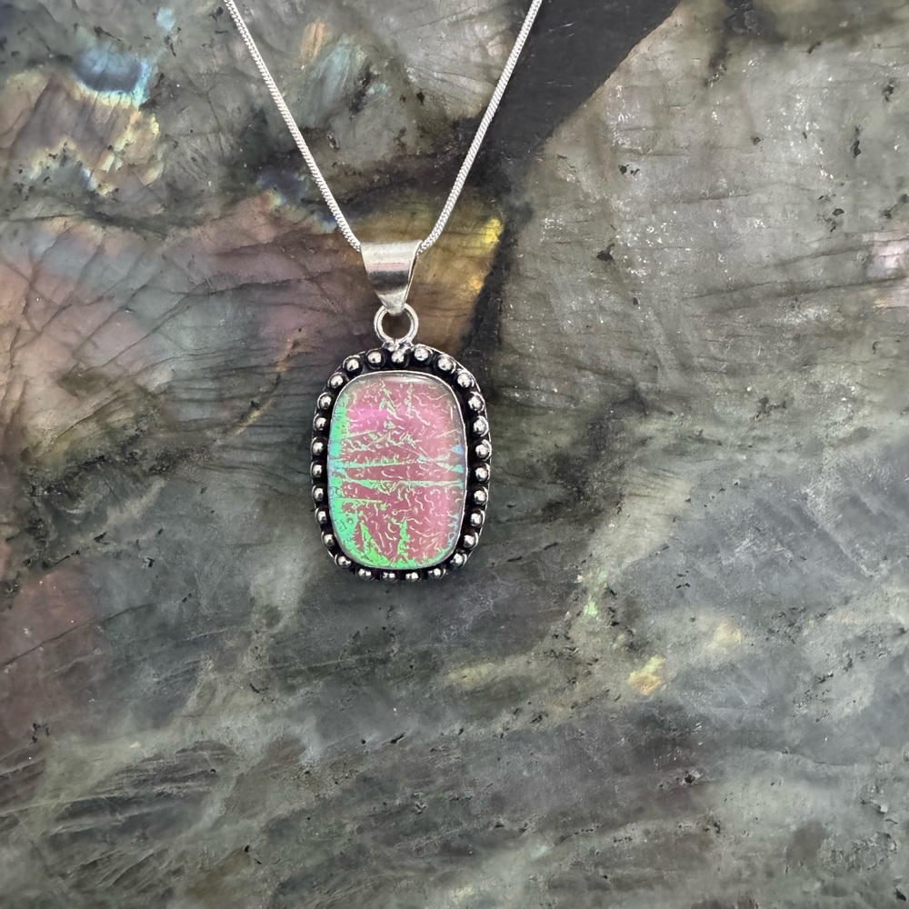 Triplet Opal and .925 Silver Necklace